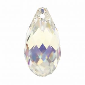 Kameň v tvare kvapky 13,0 x 6,5 mm Crystal AB s otvorom na zavesenie - 6010 MM 13,0X6,5 CRYSTAL AB
