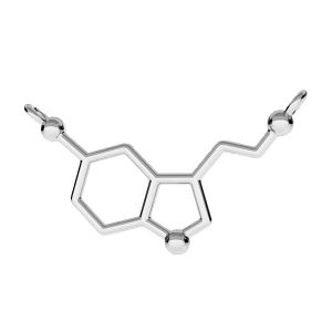 Serotonín chemický vzorec prívesok, striebro 925, ODL-00102 13,5x29 mm