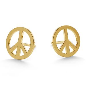 Mierový symbol náušnice zlato 14K LKZ-00590 KLS - 0,30 mm