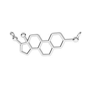 Estrogén chemický vzorec prívesok, striebro 925, ODL-00281