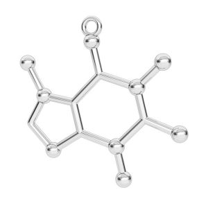 Kofeín chemický vzorec prívesok, striebro 925, ODL-00328