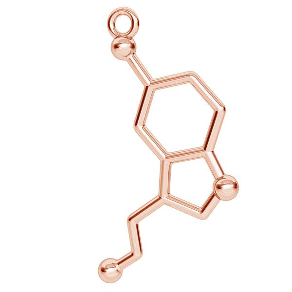 Serotonín chemický vzorec prívesok, striebro 925, ODL-00325