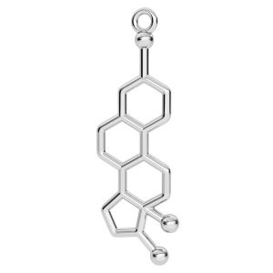 Estrogén chemický vzorec prívesok, striebro 925, ODL-00329