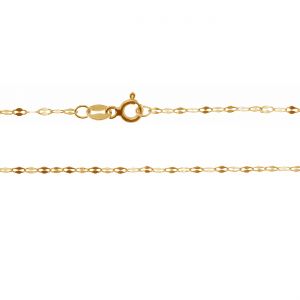 Zlatá retiazka so zámkom, väzba ankara, drvený plech*zlatá AU 585*SG-FBL 030 45 cm