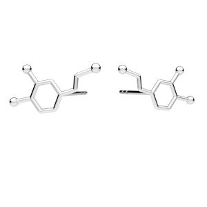Dopamín chemický vzorec náušnice, striebro 925, ODL-00462 KLS (L+P)