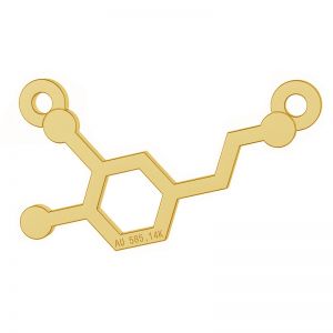 Dopamín chemický vzorec prívesok zlato 14K LKZ-06062 - 0,30