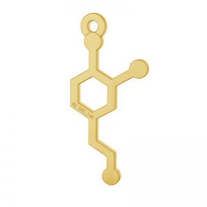 Dopamín chemický vzorec prívesok zlato 14K LKZ-06063 - 0,30