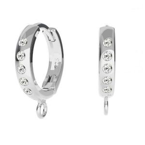 Anglický háčik s kryštálmi - okrúhly typ putka na zavesenie*striebro AG 925*OWS-00515 / ODL-00756 BZO 13,5x17 mm ver.2