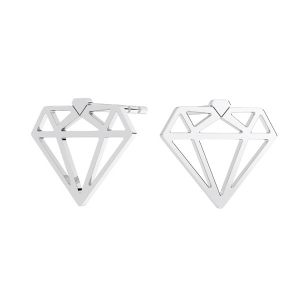 Diamant náušnice, striebro 925, KLS LKM-3010 - 0,50 10,2x11,7 mm