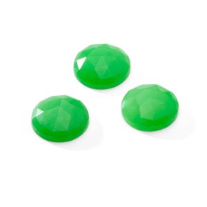 Okrúhly kameň, plochý chrbát, ROUND ROSE CUT 14,9 mm light green Jade, GAVBARI