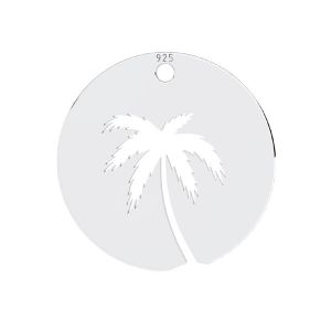 Prívesok - Ažurová palma - Okrúhly pliešok   *striebro 925, LKM-3053 - 0,50 15x15 mm