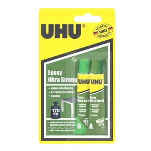 Lepidlo priehľadné, UHU Epoxy Ultra Strong 20 ml*GLUE 10