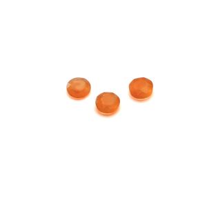 Okrúhly kameň, plochý chrbát, 3 mm Oranžový nefrit, GAVBARI