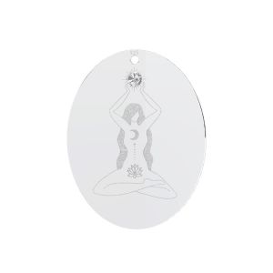 Prívesok meditácia s kryštálom Gavbari*striebro 925*LKM-3059 - 0,50 20x25 mm ver.2