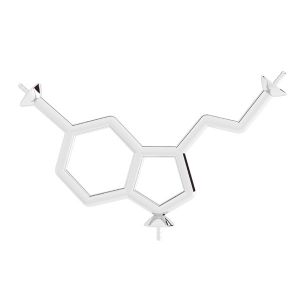 Serotonín chemický vzorec prívesok, striebro 925, ODL-00742 13,5x29 mm