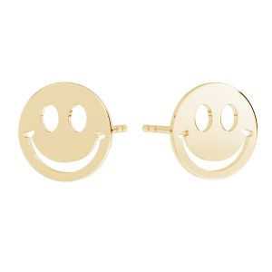 Usmev emotikon náušnice, zlato 14K, KLS LKZ14K-50129 10x10 mm - 0,30 mm