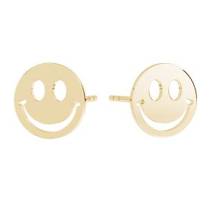 Usmev emotikon náušnice, zlato 14K, KLS LKZ14K-50129 10x10 mm - 0,30 mm