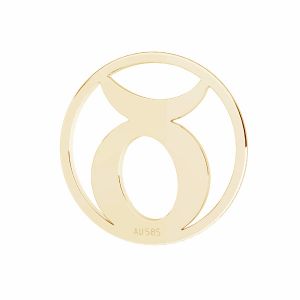 Prívesok - býk zverokruh, zlato 14K, LKZ14K-50181 - 0,30 12x12 mm