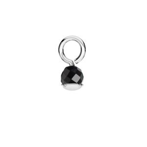 Prívesok - okrúhly čierny kameň 3mm, striebro 925, EL 39 3,5x7,5 mm