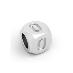 Prívesok - kocka s číslica 0, striebro 925, CUBE 0 4,8x4,8 mm