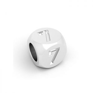 Prívesok - kocka s číslica 7*striebro 925*CUBE 7 4,8x4,8 mm