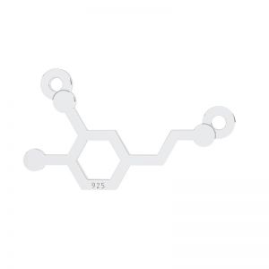 Dopamín chemický vzorec prívesok, striebro 925, LKM-3248 - 05 14,2x18,6 mm