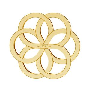 Kvetinová rozeta privesek, zlato 14K, LKZ14K-50248 - 0,30 10x10 mm