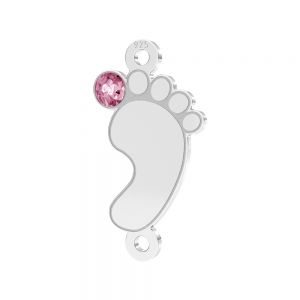 Detské nohy prívesok*striebro 925*LKM-3315 - 0,50 9x17 mm (pink crystal)