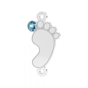 Detské nohy prívesok*striebro 925*LKM-3315 - 0,50 9x17 mm (aqua crystal)