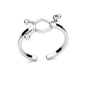 Dopamín chemický vzorec krúžok, striebro 925, U-RING ODL-00613 10,5x16 mm