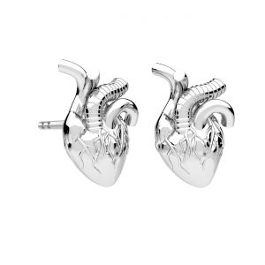 Náušnice - anatomické liate srdce*striebro 925*KLS ODL-01295 8x12,5 mm