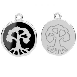 Strom života prívesok, čierna živica*striebro 925*CON-1 ODL-01347 16,7x19,4 mm ver.2