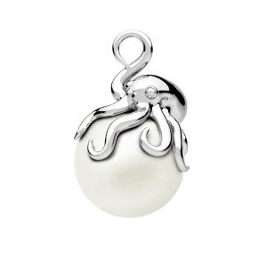 Prívesok Chobotnica s perlou, striebro 925, OWS-00619 8,6x9,3 mm ver.2