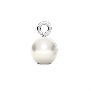 Prívesok s bielou GAVBARI perla 6 mm*strieborná AG 925*EL 51 6x10,5 mm