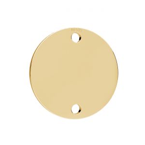 Zlatá závesná spojka - okrúhla platnička*zlatá AU 585*LKZ14K-50280 - 0,50 15x15 mm