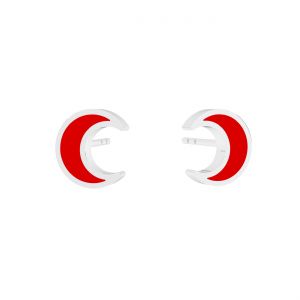 Napichovacia náušnica - mesiac, červená živica*striebro AG 925*KLS ODL-01196 4x5 mm ver.2