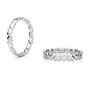 Srdce na ruky prsteň, striebro 925, RING OWS-00654 3x21,5 mm R-19