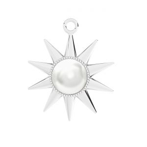 Prívesok slnečný talizman s bielou perlou*strieborná AG 925*OWS-00577 / ODL-01226 20x24 mm ver.2