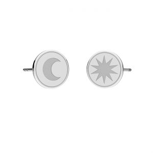 Okrúhle náušnice mesiac a hviezda*strieborná AG 925*KLS LK-3356/3357 - 0,50 9x9 mm L+P