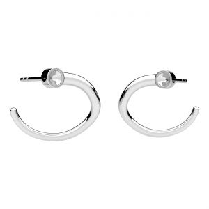 Náušnica puzetová - zvinutá, osadenie pre kamene 2,5mm*strieborná AG 925*KLS OWS-01034 15x16 mm L+P