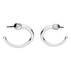 Náušnica puzetová - zvinutá s kameňom*strieborná AG 925*KLS OWS-01034 15x16 mm L+P ver.2