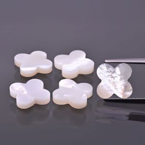 Štvorlístok z bielej mušle 12x12 MM
