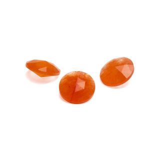 Okrúhly kameň, kužeľový brus - Oranžový jadeit 12 MM
