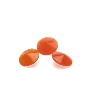 Okrúhly kameň, rivoli - Oranžový jadeit 12 MM