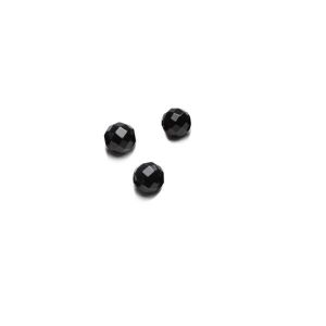 Fazetovaná guľôčka - Čierny spinel 2 MM, s priechodným otvorom