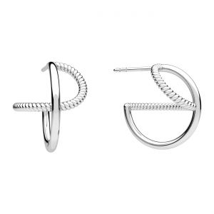 Náušnica puzetová - zvinutá, osadenie pre kamene 2,5mm*strieborná AG 925*KLS OWS-01179 13x15,9 mm L+P