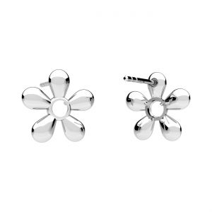 Náušnica s tŕňom - objímka na okrúhle prírodné kamene 6mm*striebro AG 925*KLS OWS-01029 12,2x12,7 mm