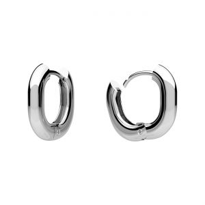 Anglický háčik za ucho - oválna náušnica na putá*strieborná AG 925*BZO OWS-01186 16,8x17,5 mm