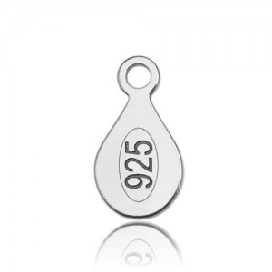 Pendant - assay plate with 925 hallmark*sterling silver AG 925*BC 1,0 - 0,4 mm