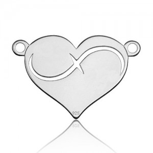 Connector pendant - heart with infinity*sterling silver AG 925*BL 375 - 0,4 mm